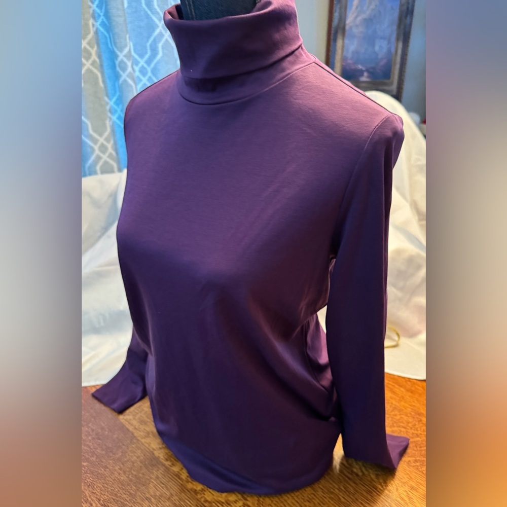 Per Se Rich Purple Long Sleeve Top